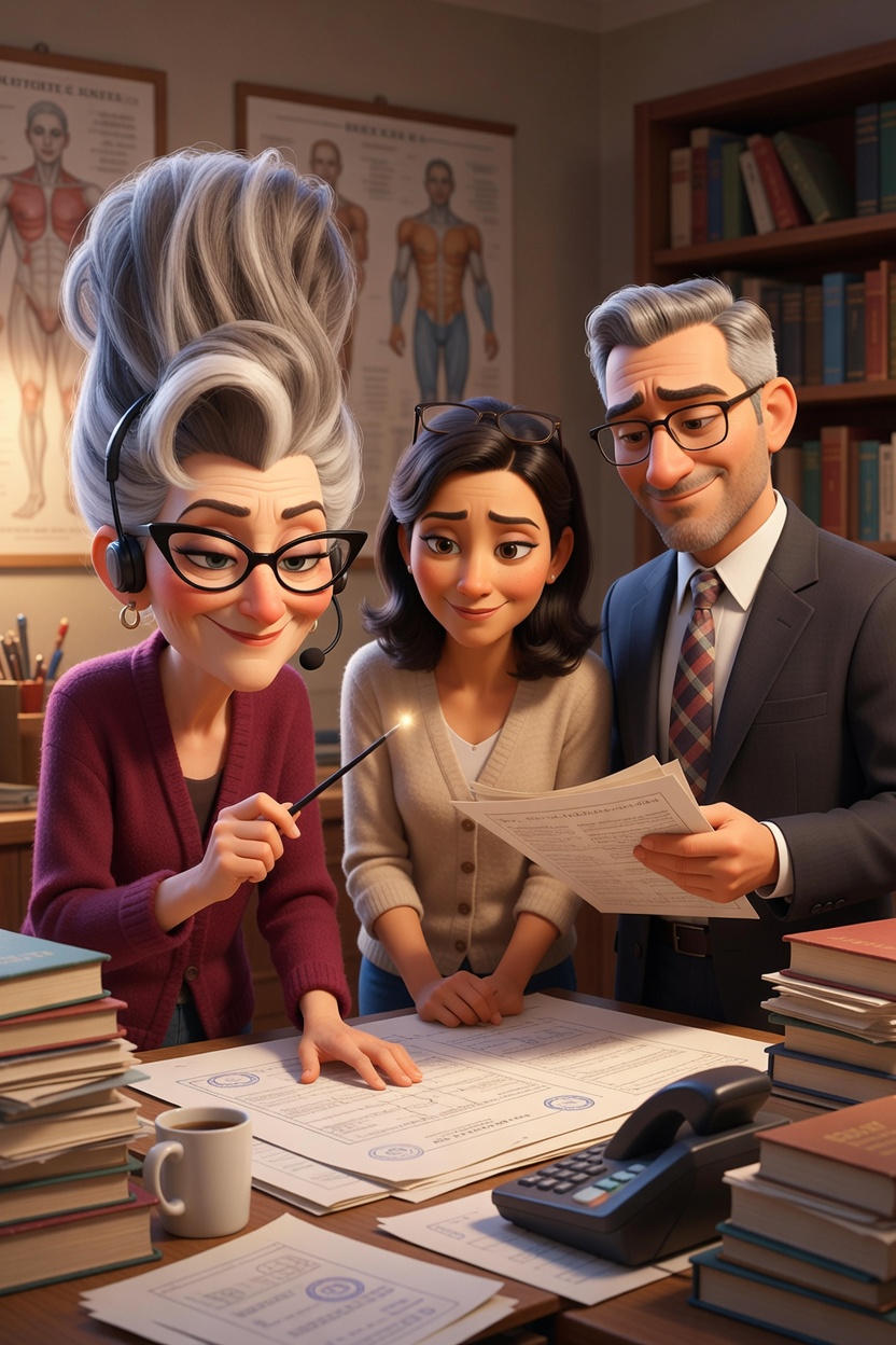 An adult child setting up a care system for aging parents — real information, simple interface